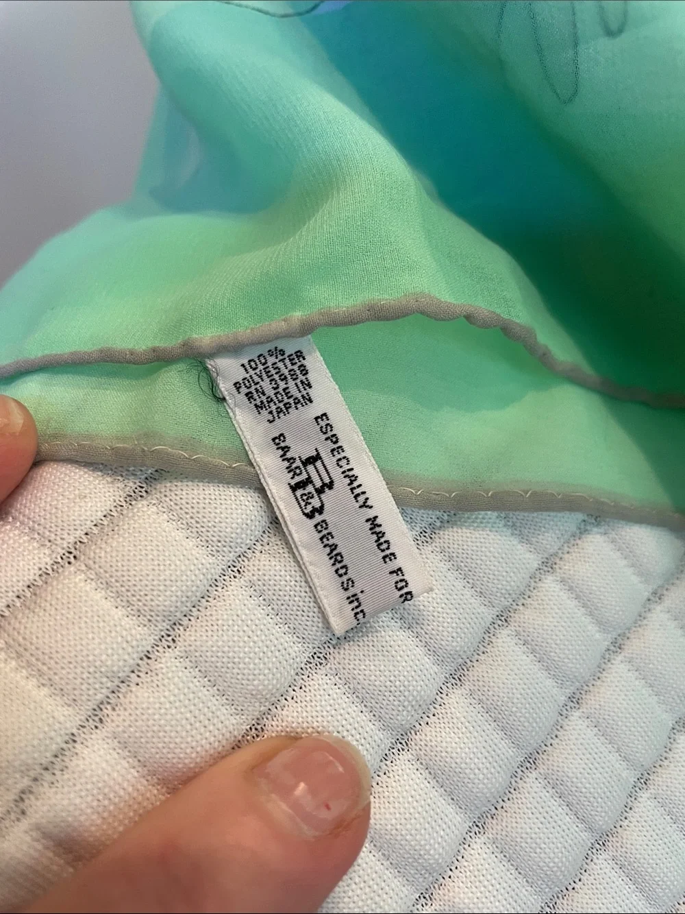 Light Green Floral  Neck Scarf vintage like new